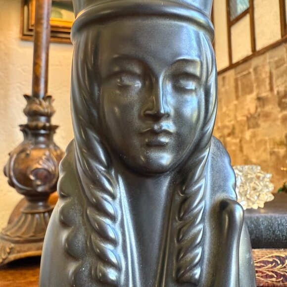 Tall Vintage Cigar Lighter Matt black & Brass Queen Chess Piece - Picture 5 of 16